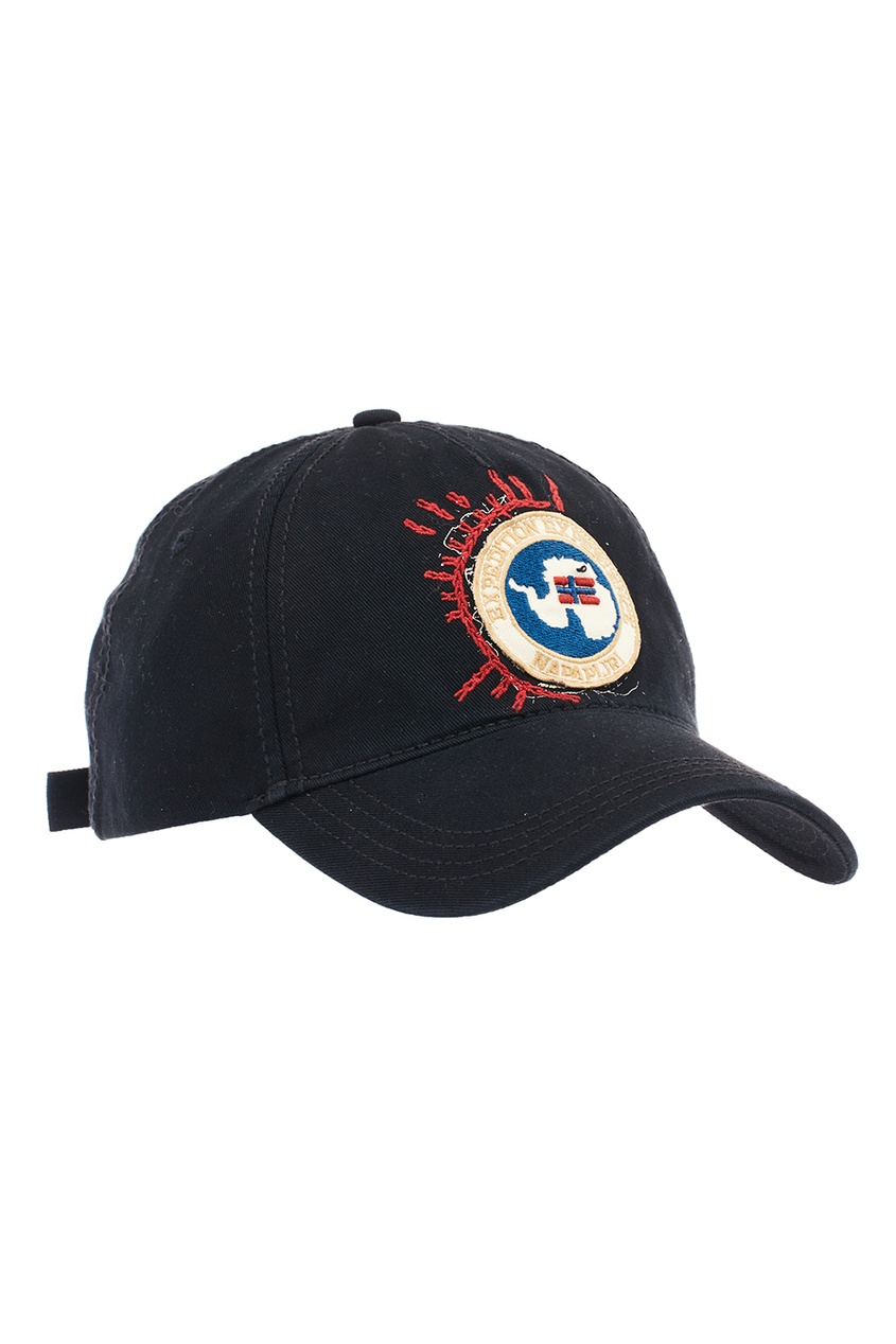 Черная хлопковая кепка с нашивкой