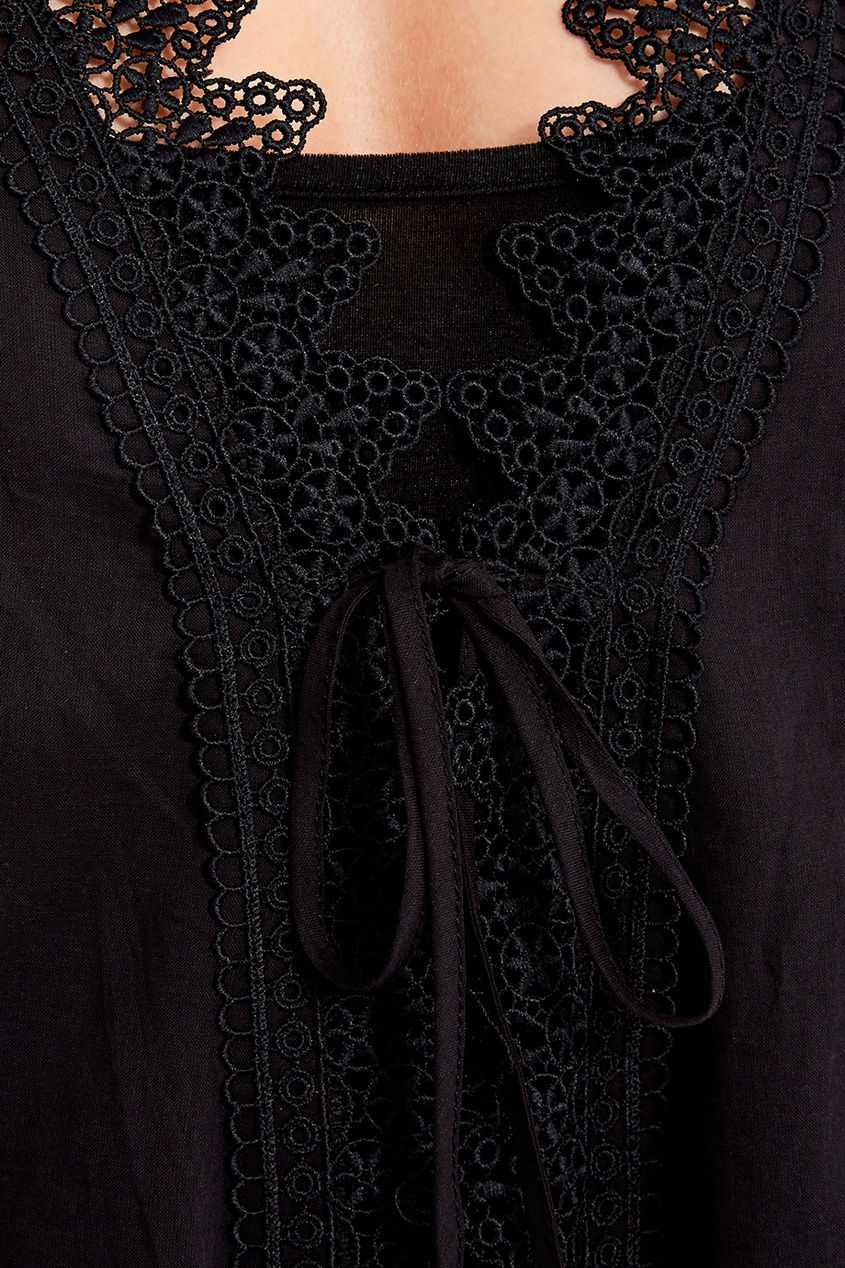 фото Черный халат с отделкой charo ruiz