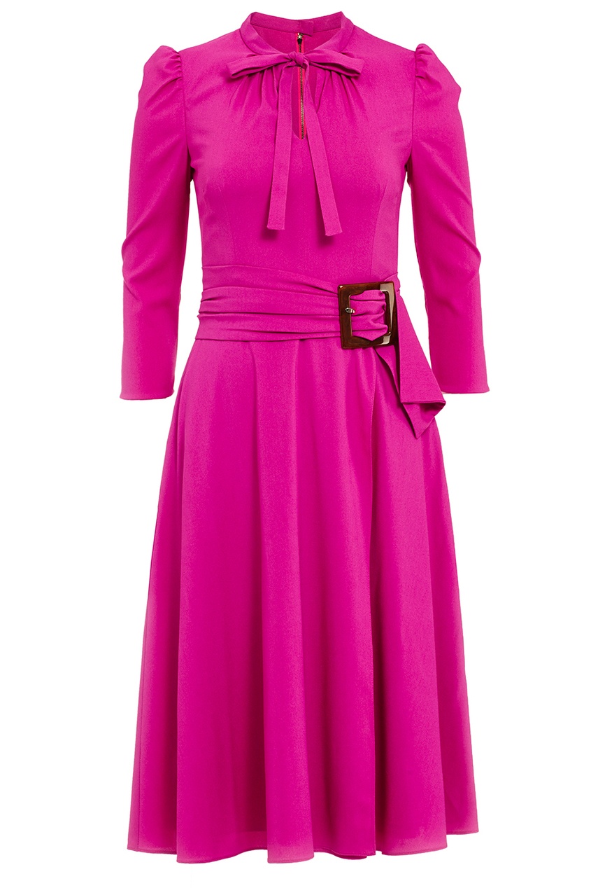 фото Пурпурное платье с поясом dolce&gabbana