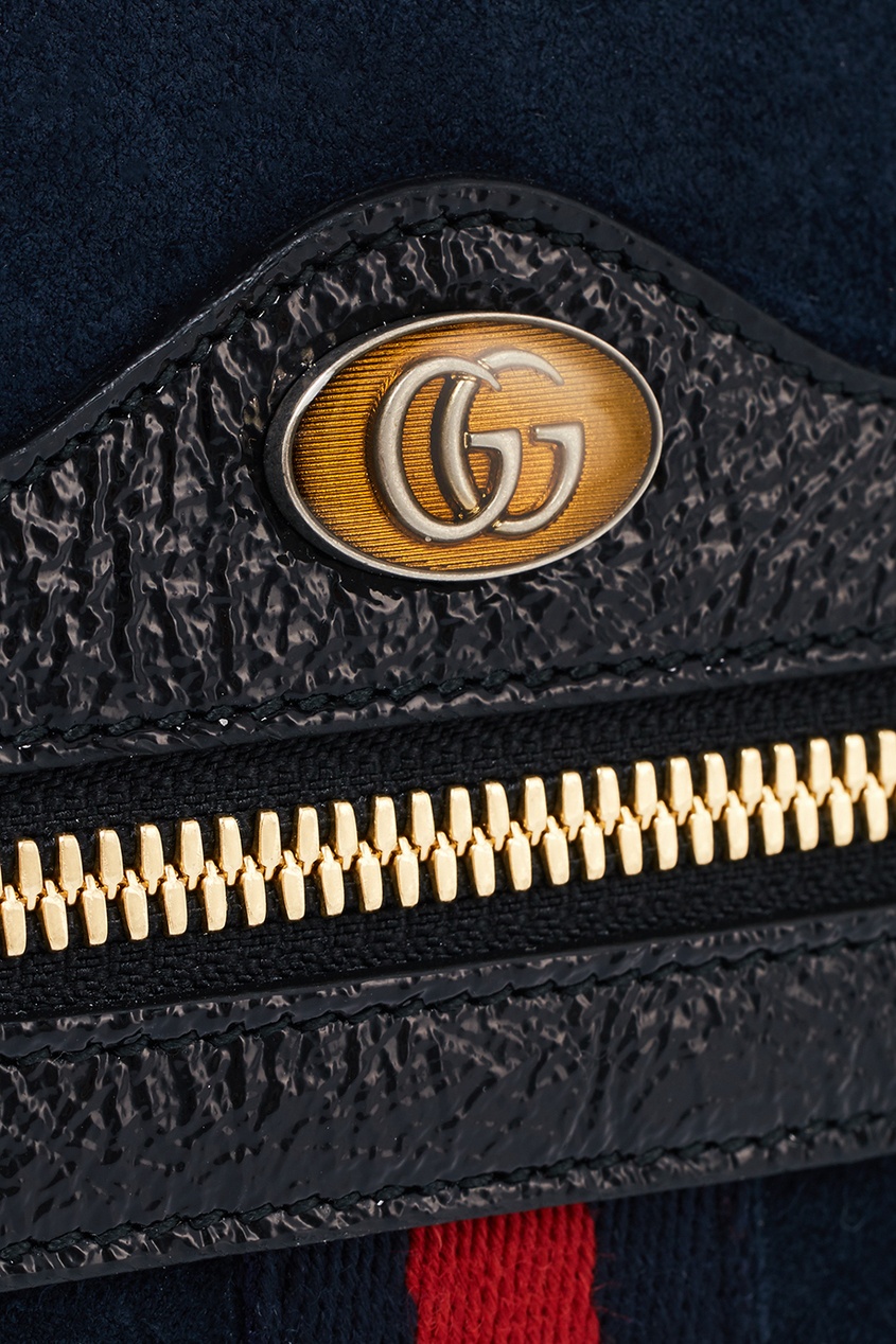 Синяя замшевая сумка Ophidia