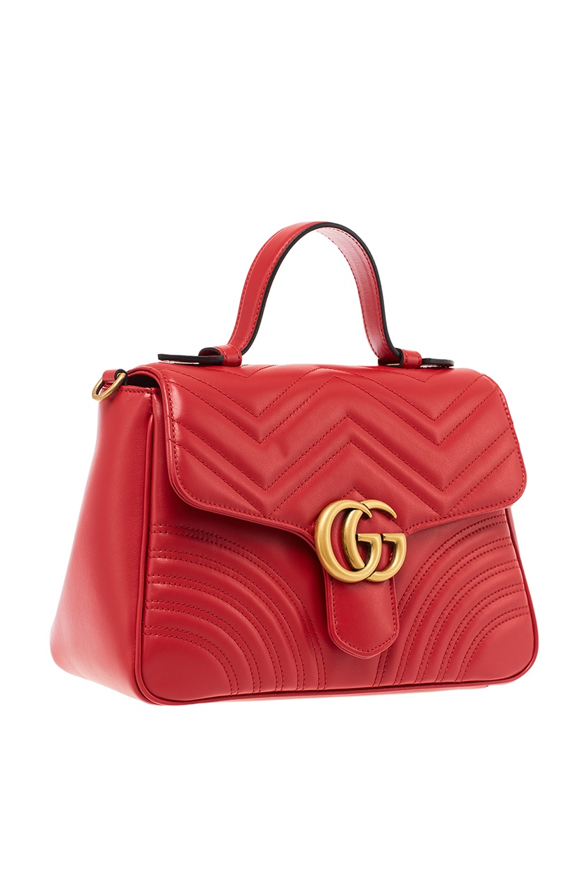 фото Красная кожаная сумка GG Marmont Gucci