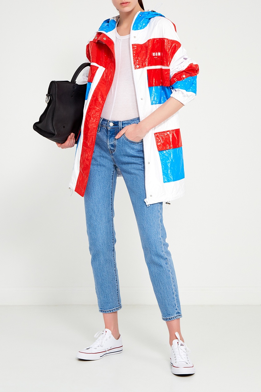 фото Анорак из лакированной ткани color blocking Msgm