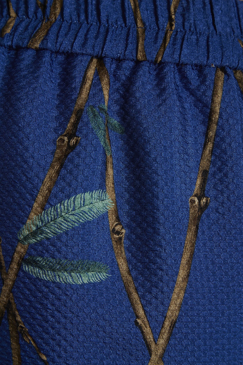фото Синие брюки из шелка с принтом alena akhmadullina
