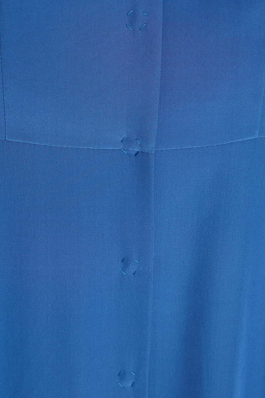 фото Платье-рубашка из синего шелка alena akhmadullina