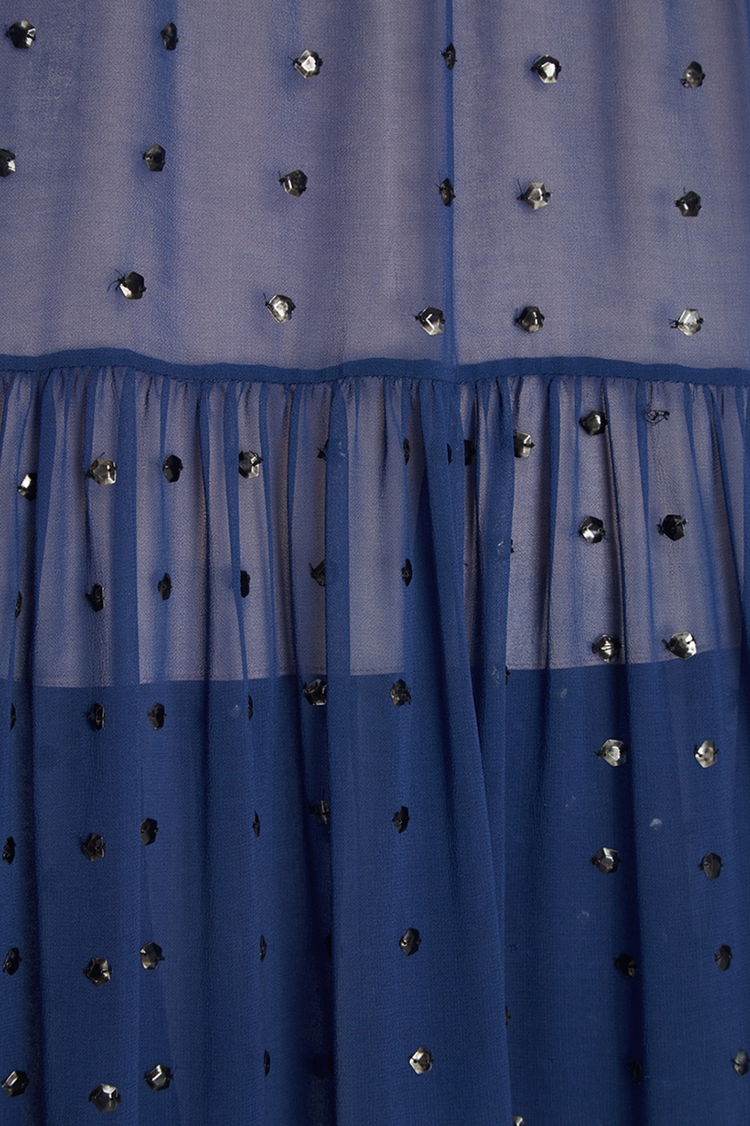 фото Платье из синего шелка с кристаллами alena akhmadullina