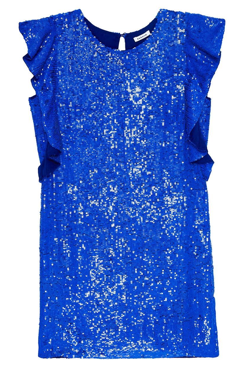 фото Синее платье с оборками на рукавах p.a.r.o.s.h.