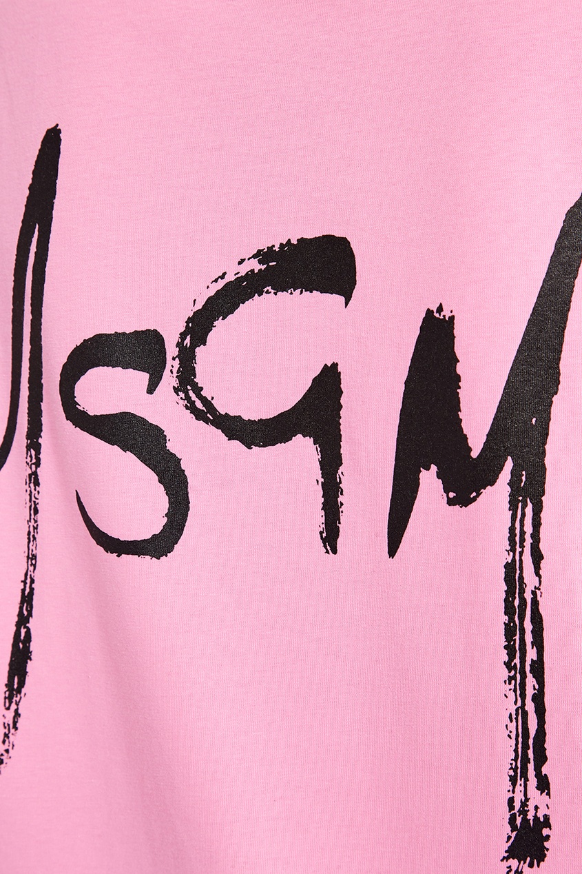 фото Розовая хлопковая футболка msgm