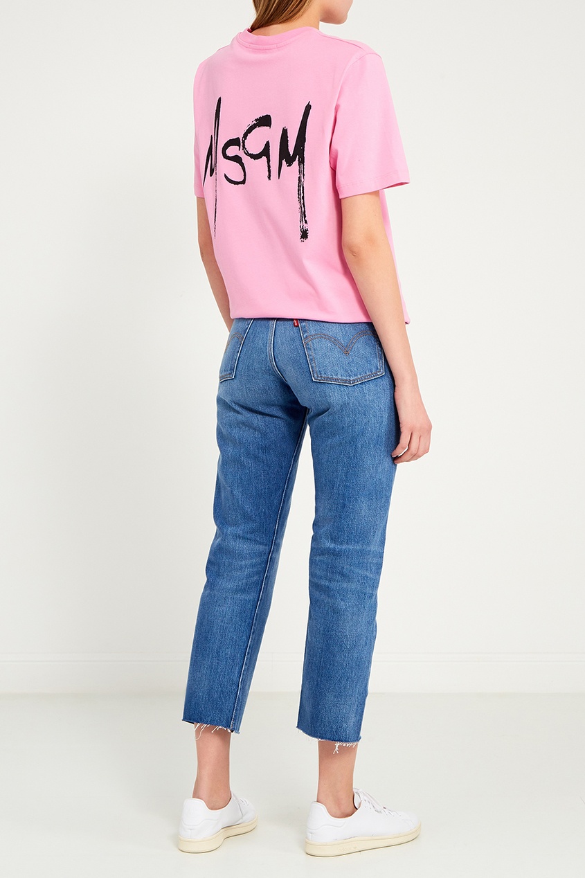 фото Розовая хлопковая футболка msgm