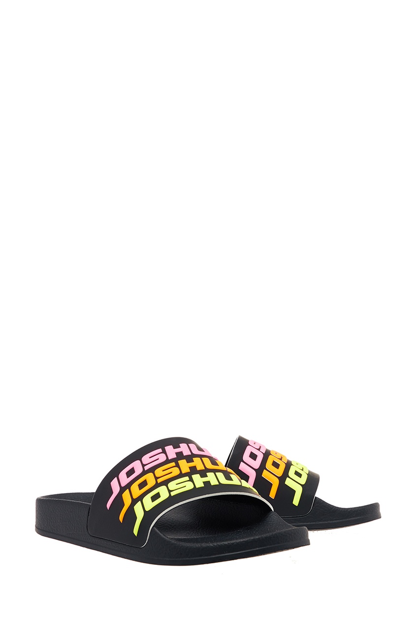 фото Черные сандалии с разноцветными логотипами joshua sanders