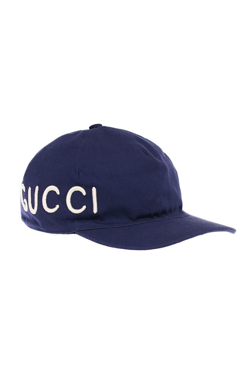 фото Синяя кепка с объемной вышивкой gucci