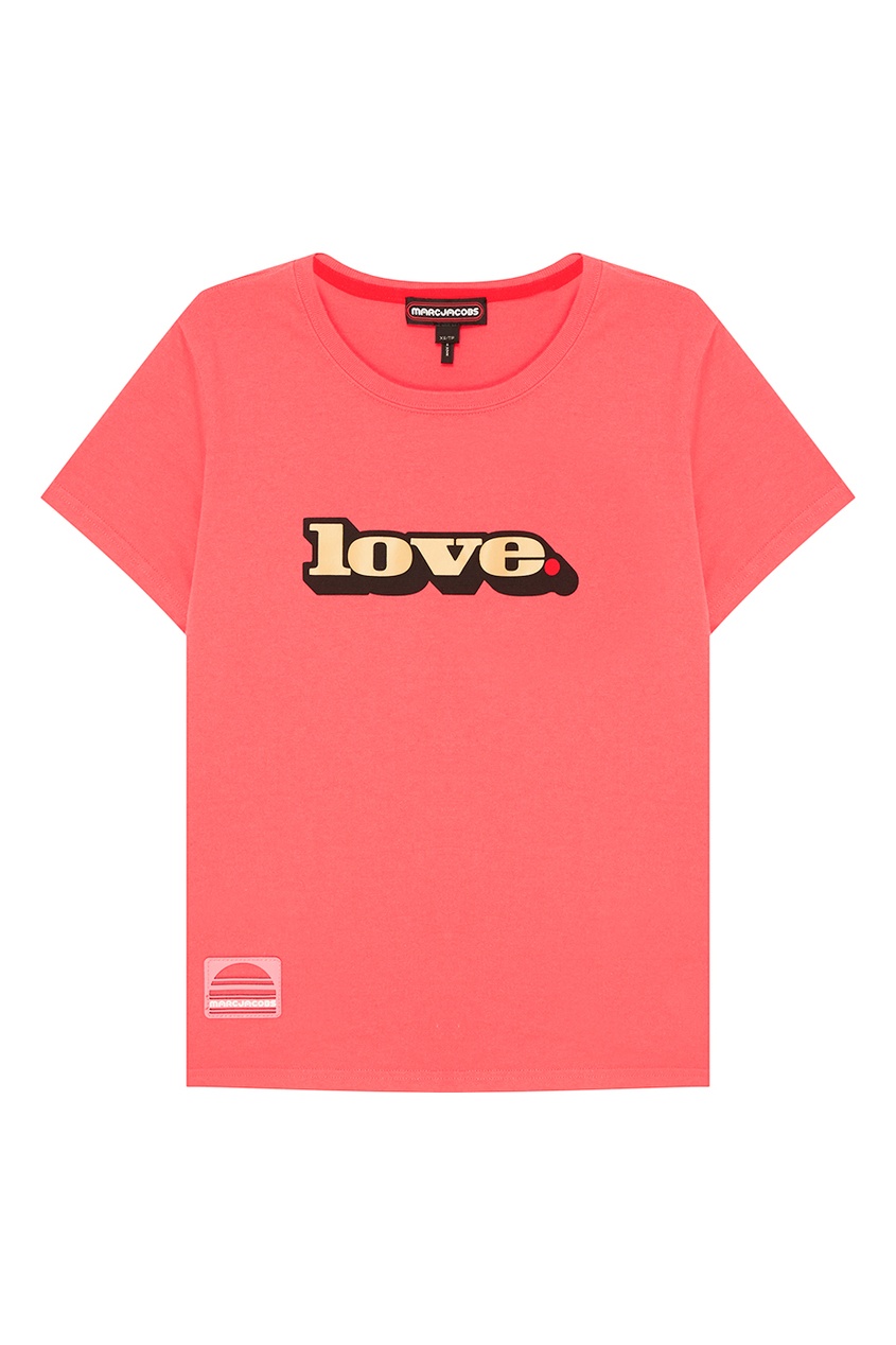 фото Розовая футболка из хлопка love marc jacobs (the)