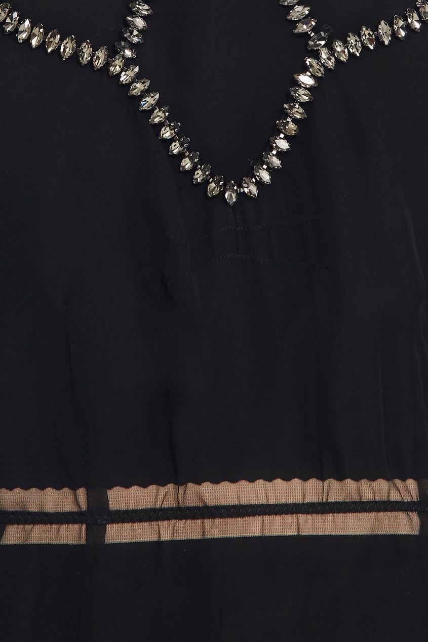 фото Черное шелковое платье с кристаллами no.21