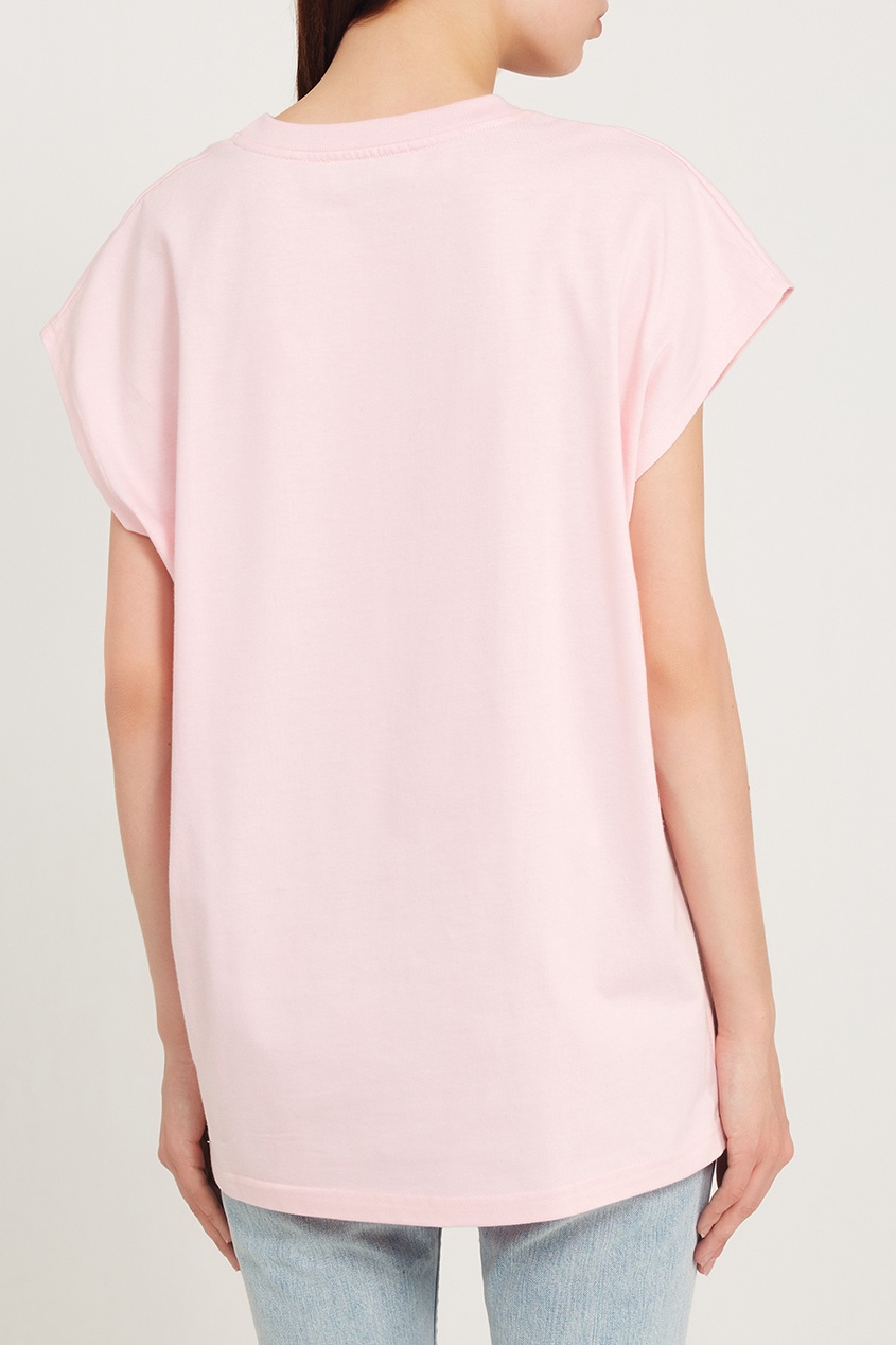 фото Розовая футболка с принтом сбоку marc jacobs (the)