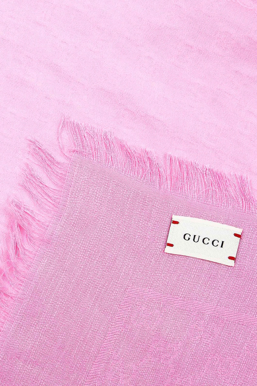 фото Розовый платок с рельефным узором gucci