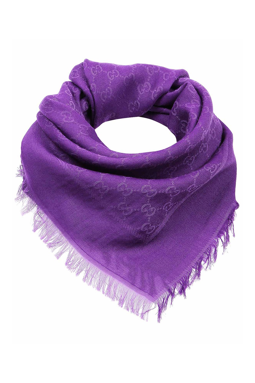 фото Фиолетовый платок с рельефным узором gucci