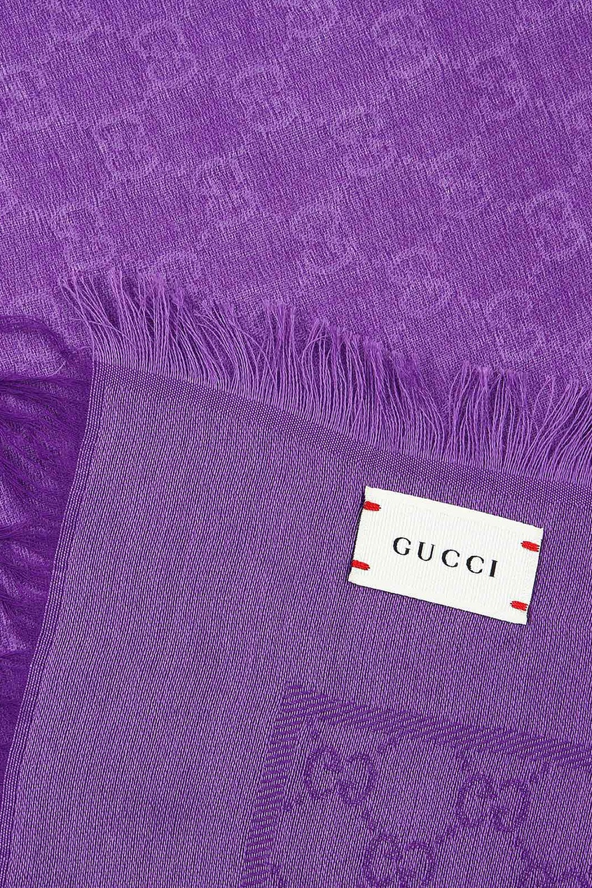 фото Фиолетовый платок с рельефным узором gucci
