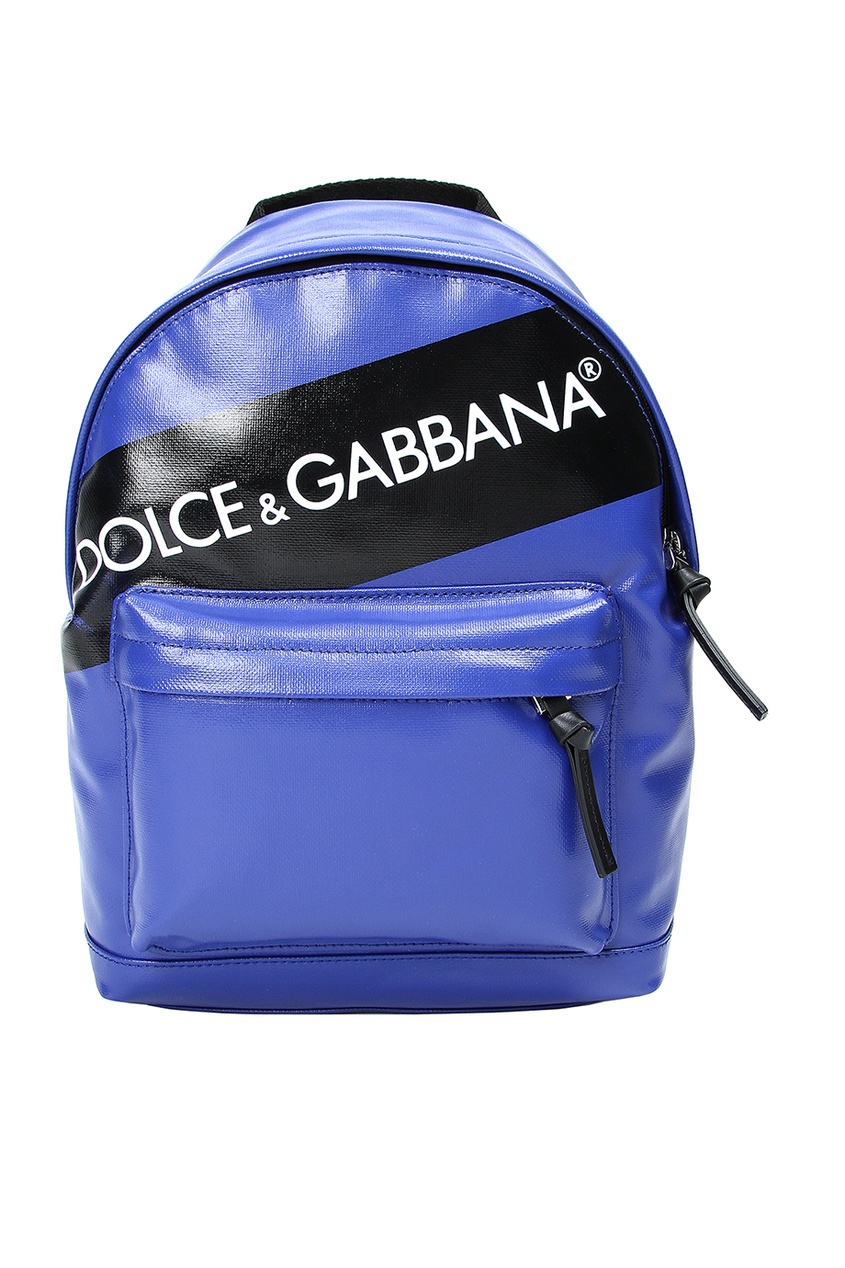 фото Синий рюкзак с логотипом dolce&gabbana