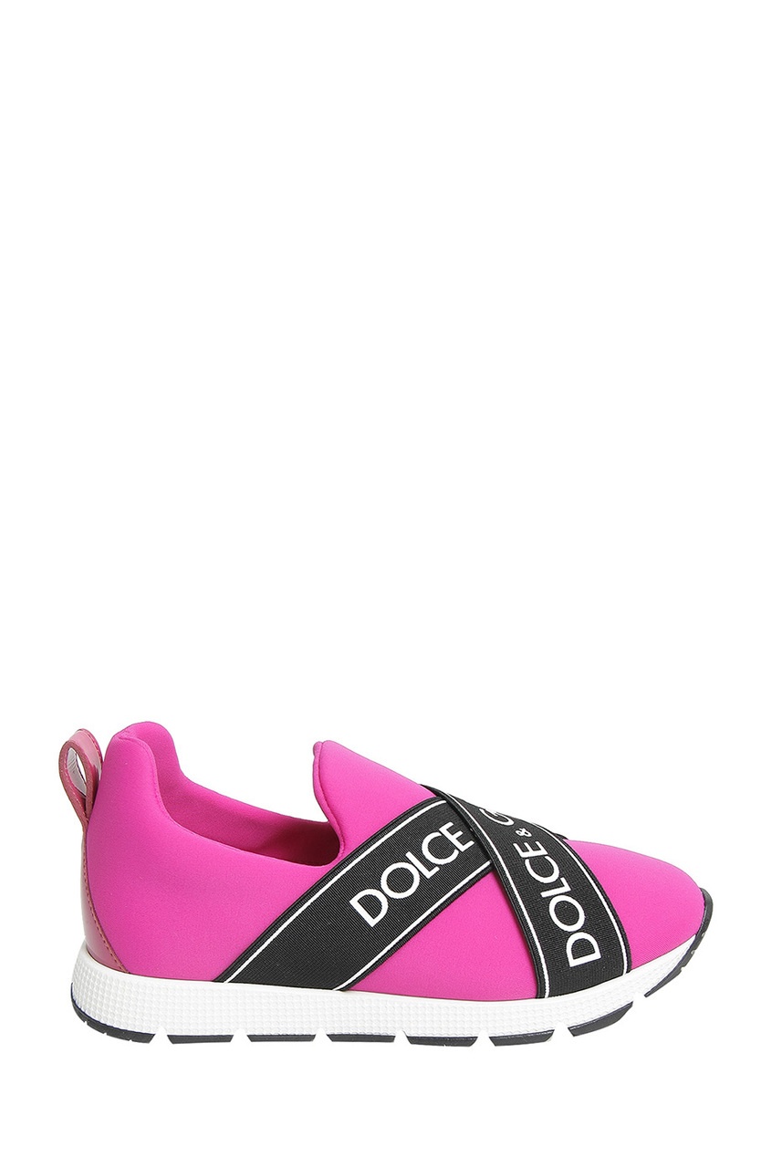 фото Розовые кроссовки с черными полосками dolce&gabbana