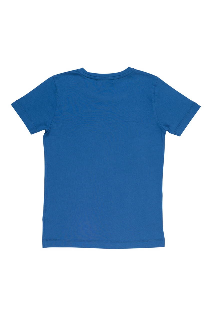 Хлопковая синяя футболка