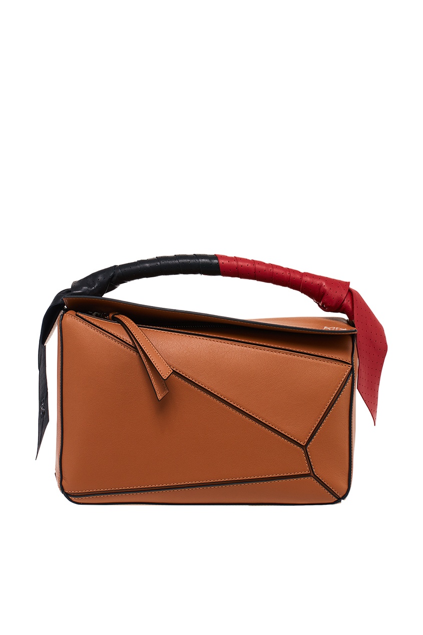 Коричневая сумка из кожи Puzzle