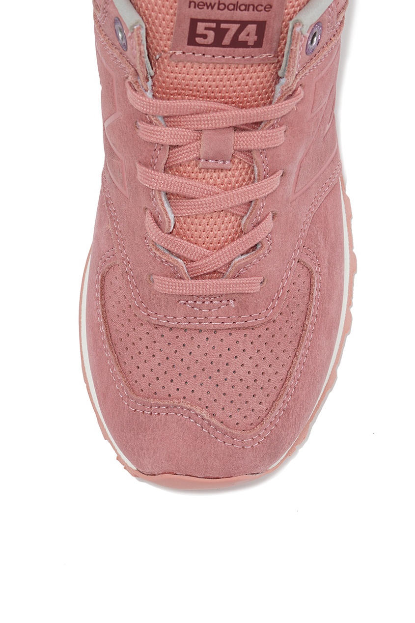 Розовые кожаные кроссовки 574