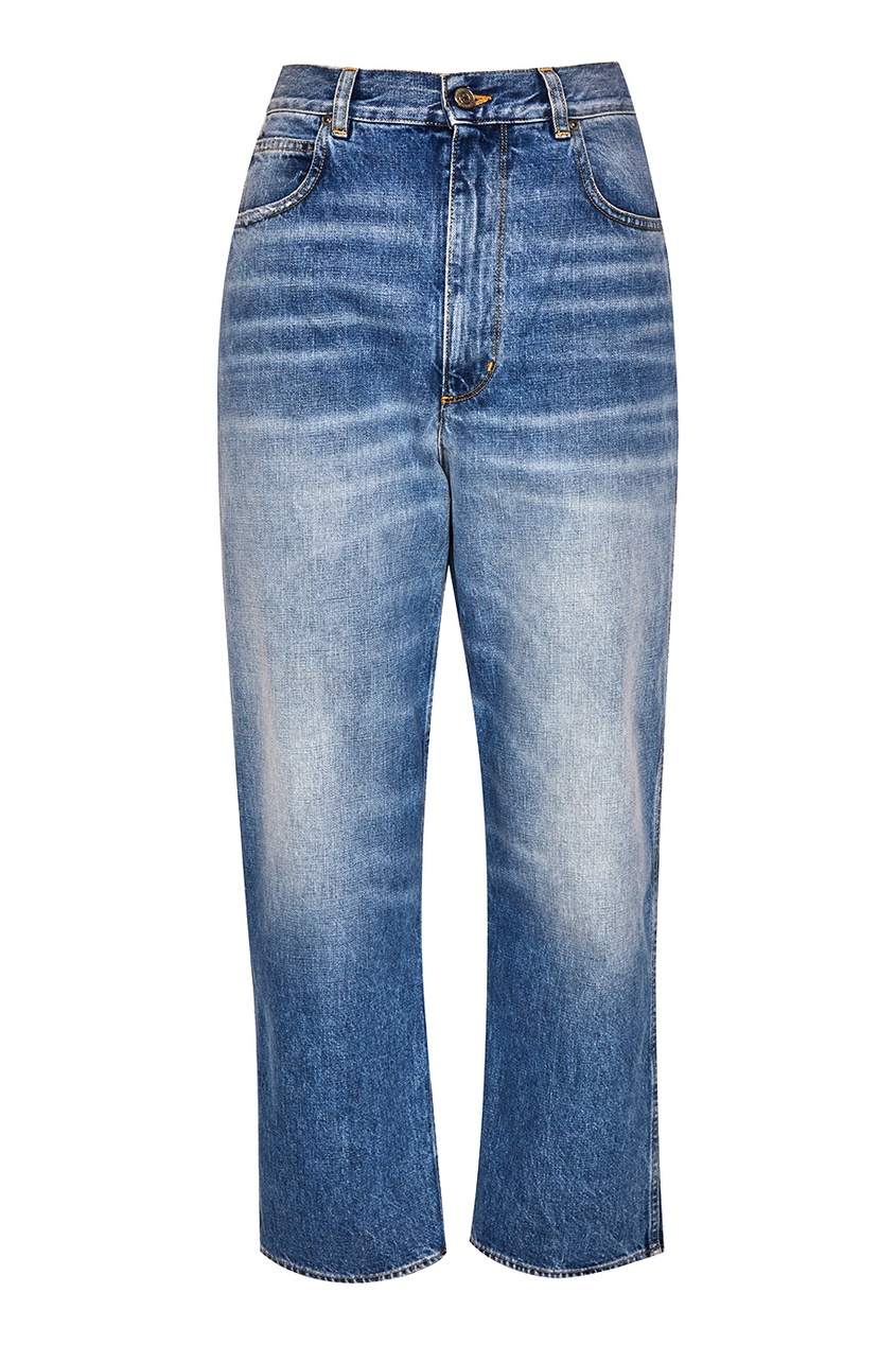 фото Прямые голубые джинсы с потертостями golden goose deluxe brand