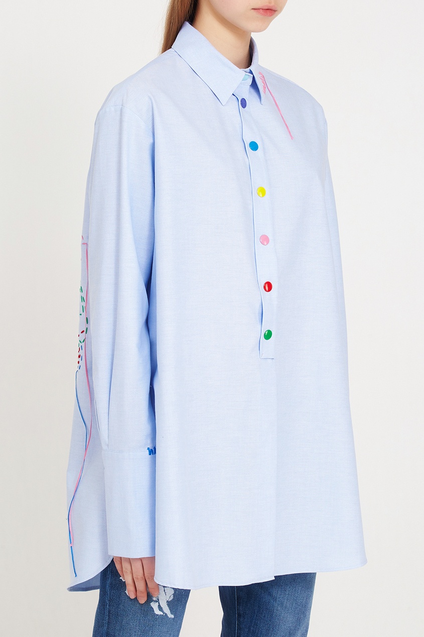 фото Хлопковая рубашка с вышивкой на спине mira mikati
