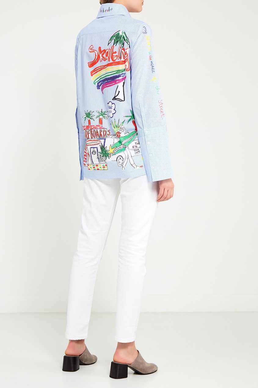 фото Хлопковая рубашка с разноцветным декором mira mikati
