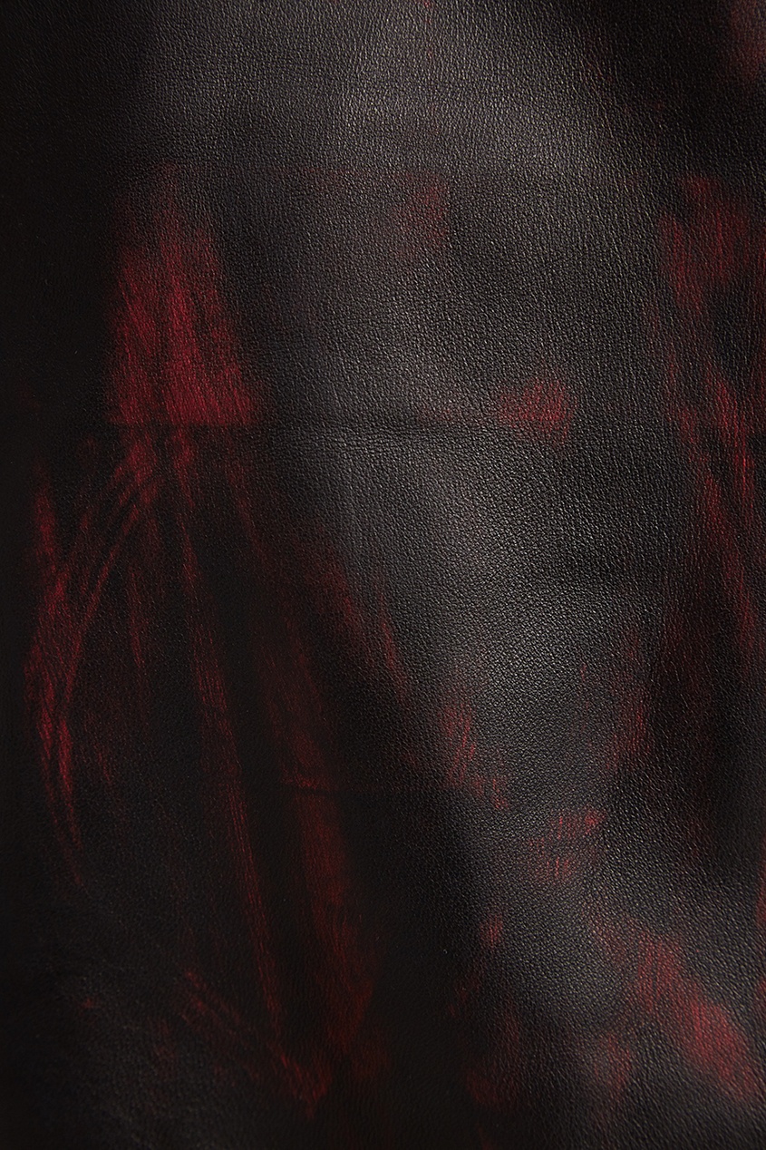 фото Кожаная куртка с красными потертостями merlyn acne studios