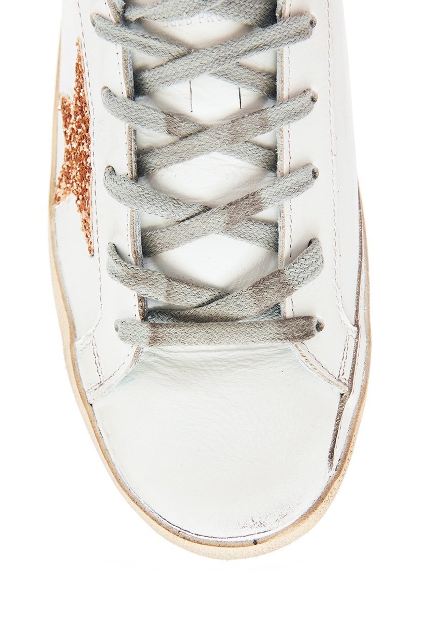 фото Белые кеды с золотистой звездой superstar golden goose deluxe brand