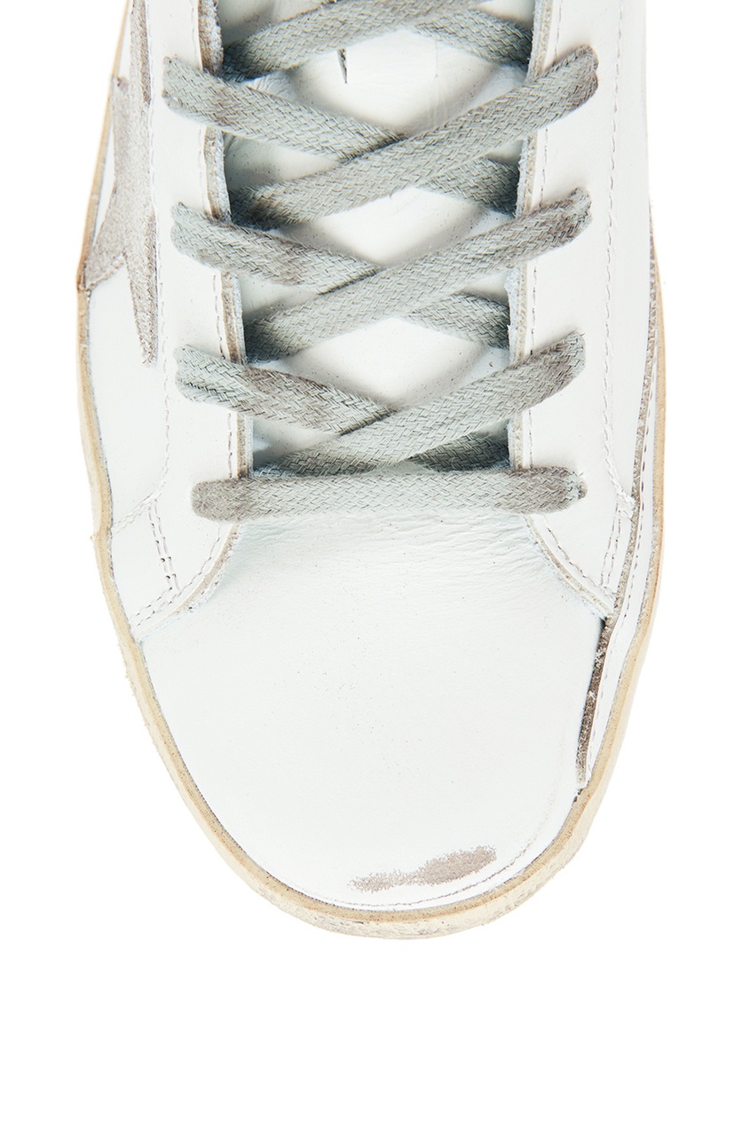 фото Белые кеды с розовой пяткой Superstar Golden goose deluxe brand