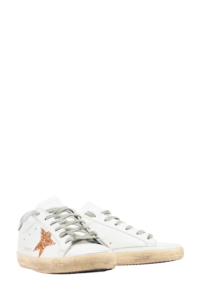 фото Белые кеды с золотистой звездой superstar golden goose deluxe brand