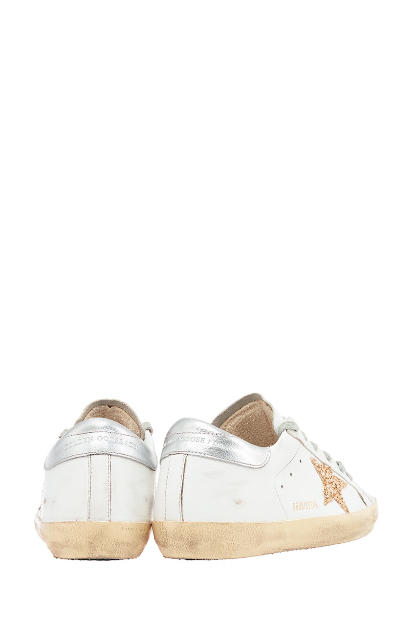 фото Белые кеды с золотистой звездой superstar golden goose deluxe brand