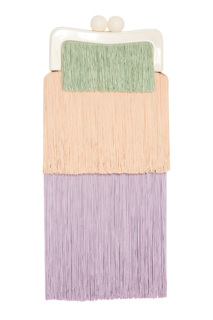 Шелковый клатч с бахромой Mimoza