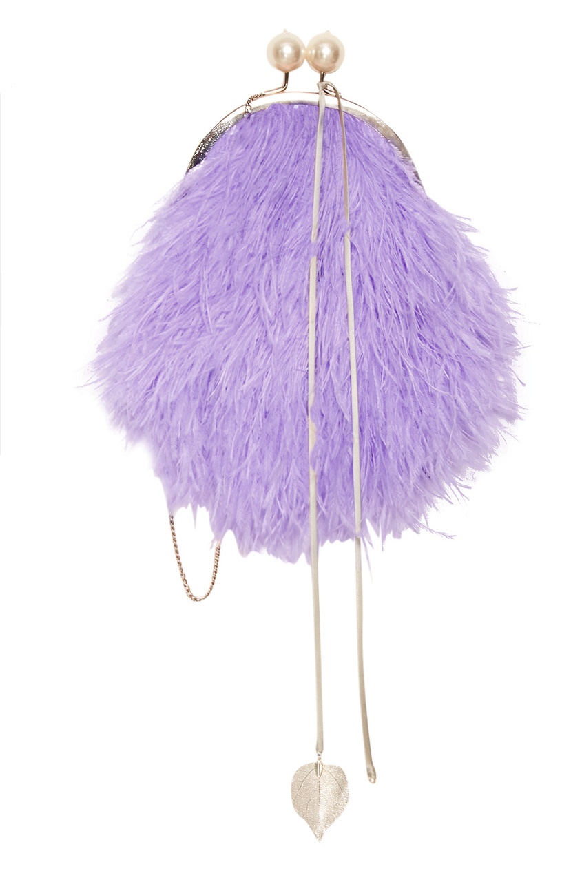 Клатч из перьев марабу Lavanda