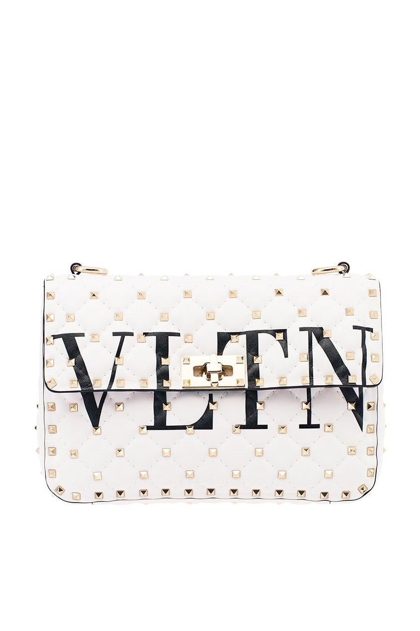 

Белая сумка с логотипом и заклепками Rockstud Spike.It Valentino Garavani, Белый