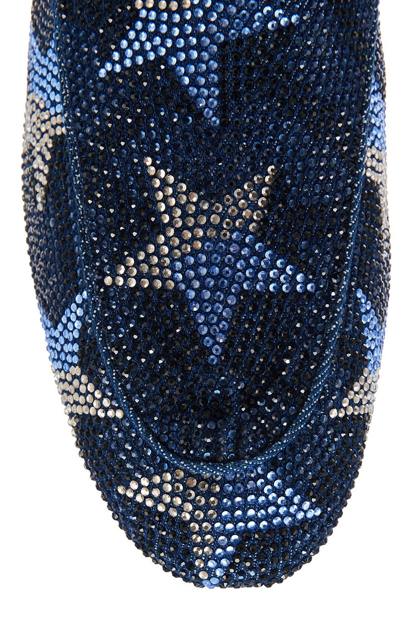 фото Синие лоферы с кристаллами Lola cruz