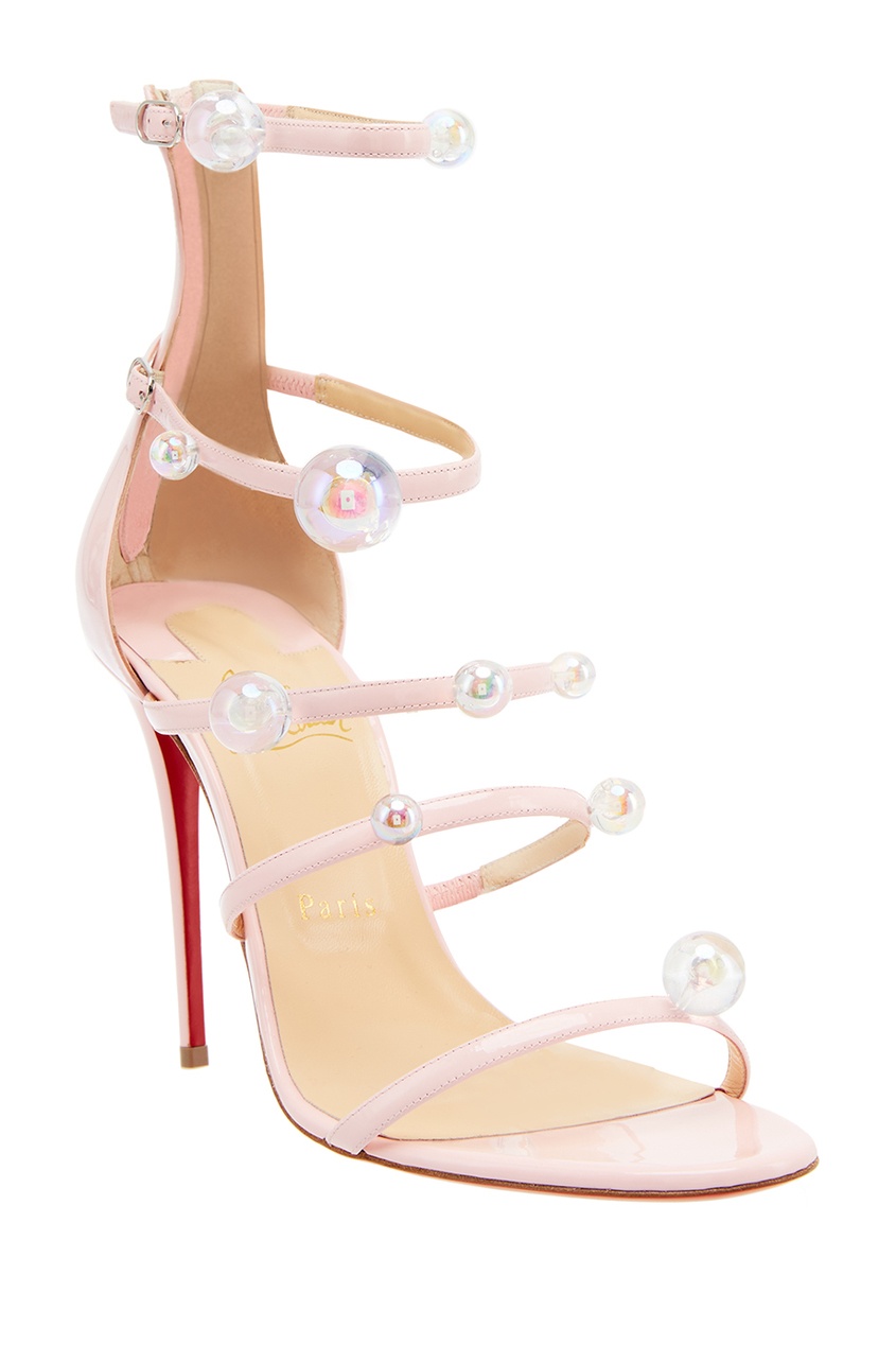 фото Розовые босоножки с бусинам Atonana 100 Christian louboutin