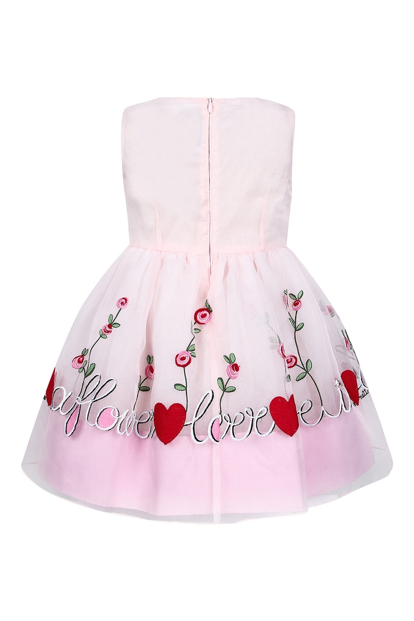 фото Розовое платье с резинкой и вышивкой simonetta mini