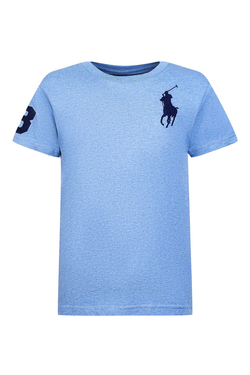 

Голубая футболка с аппликацией, Синий, Голубая футболка с аппликацией