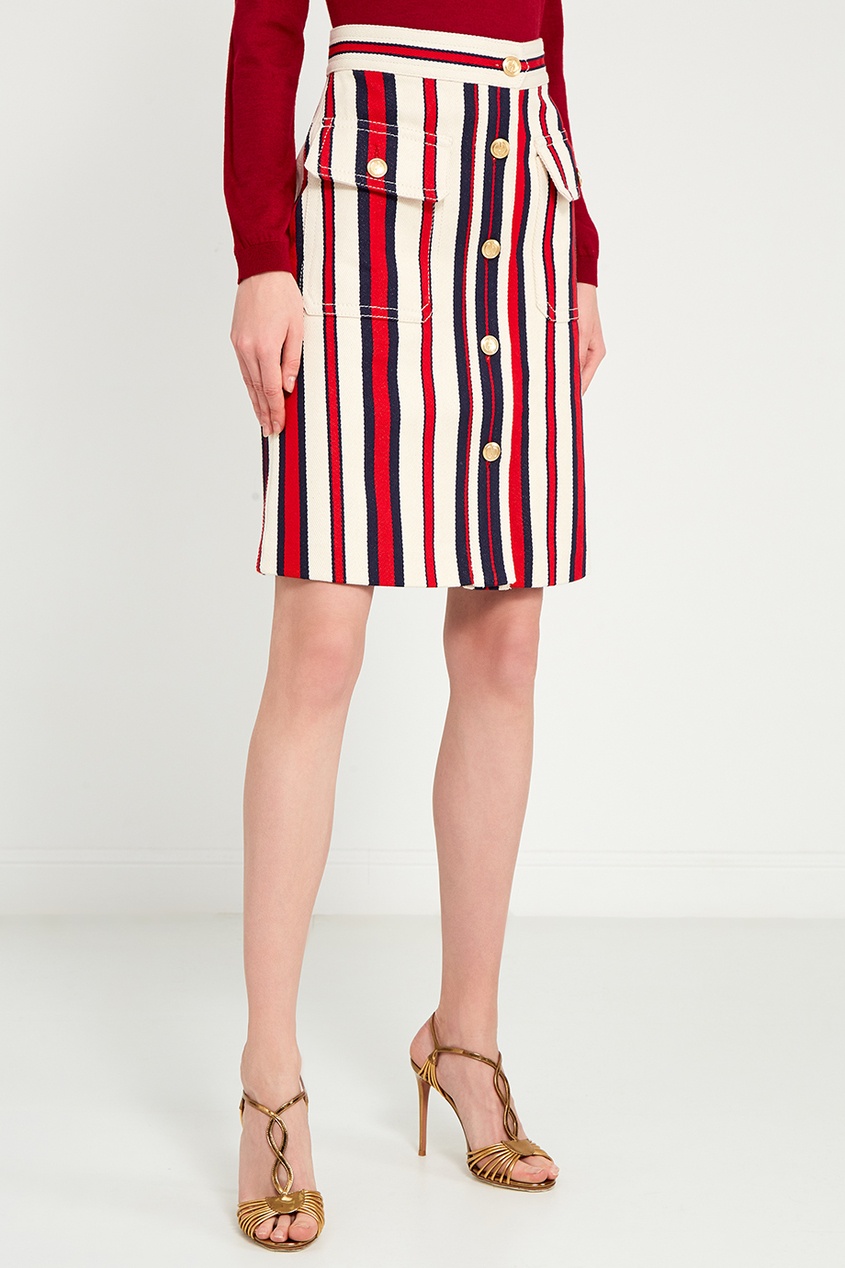 

Хлопковая юбка в полоску, Multicolor