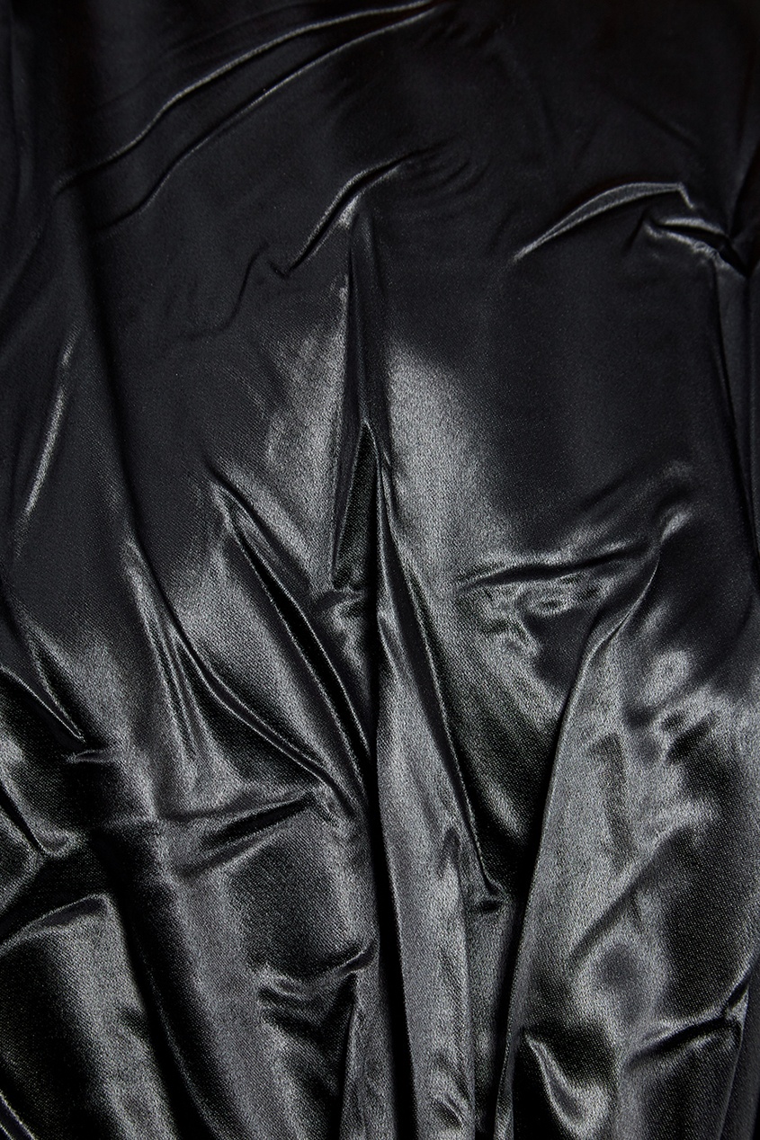 фото Черное атласное платье-макси gucci
