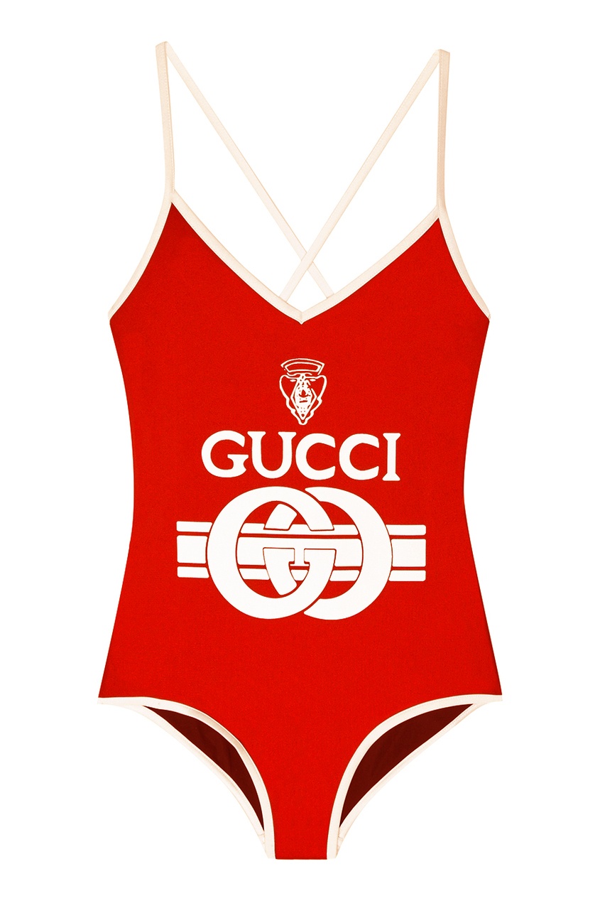 фото Красный купальник с логотипом Gucci