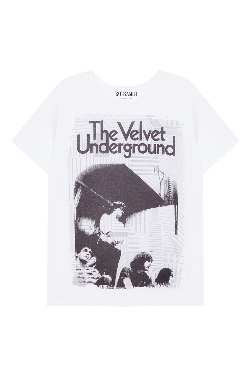 

Белая футболка с принтом Velvet, Белый