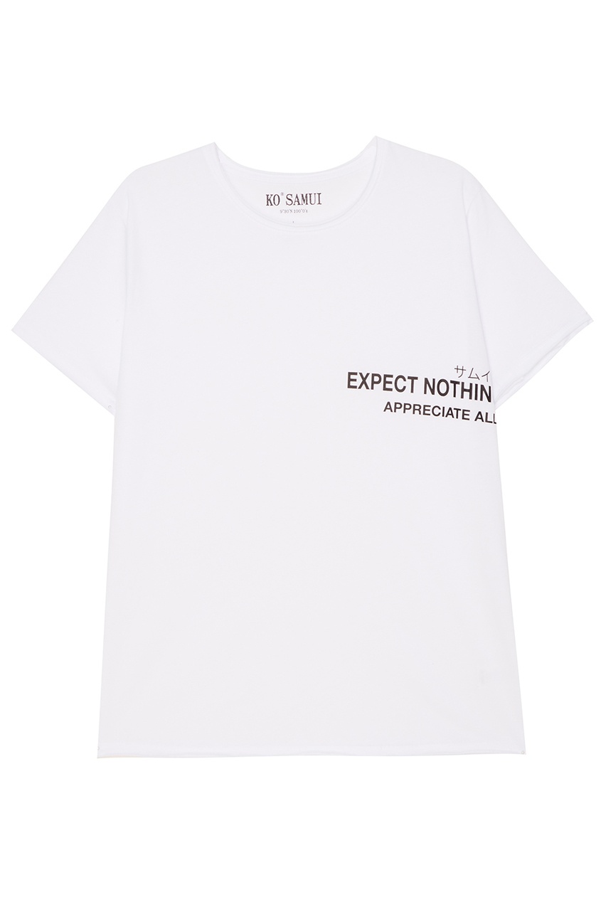 

Белая футболка с надписью Expect, Белый