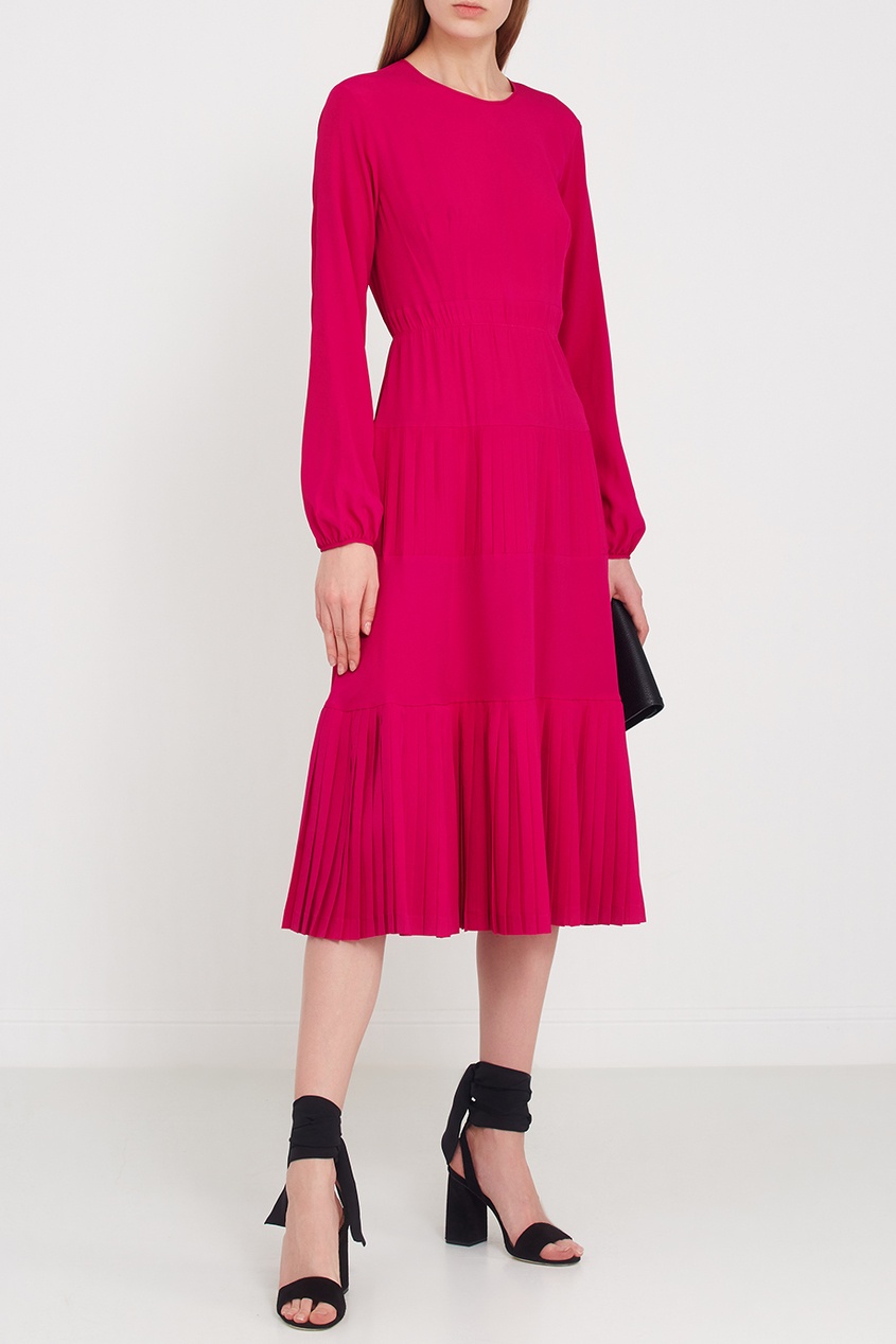 фото Розовое платье с плиссировкой no.21