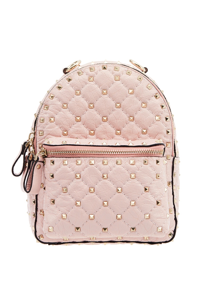 фото Розовый рюкзак с шипами Rockstud Spike Valentino Garavani