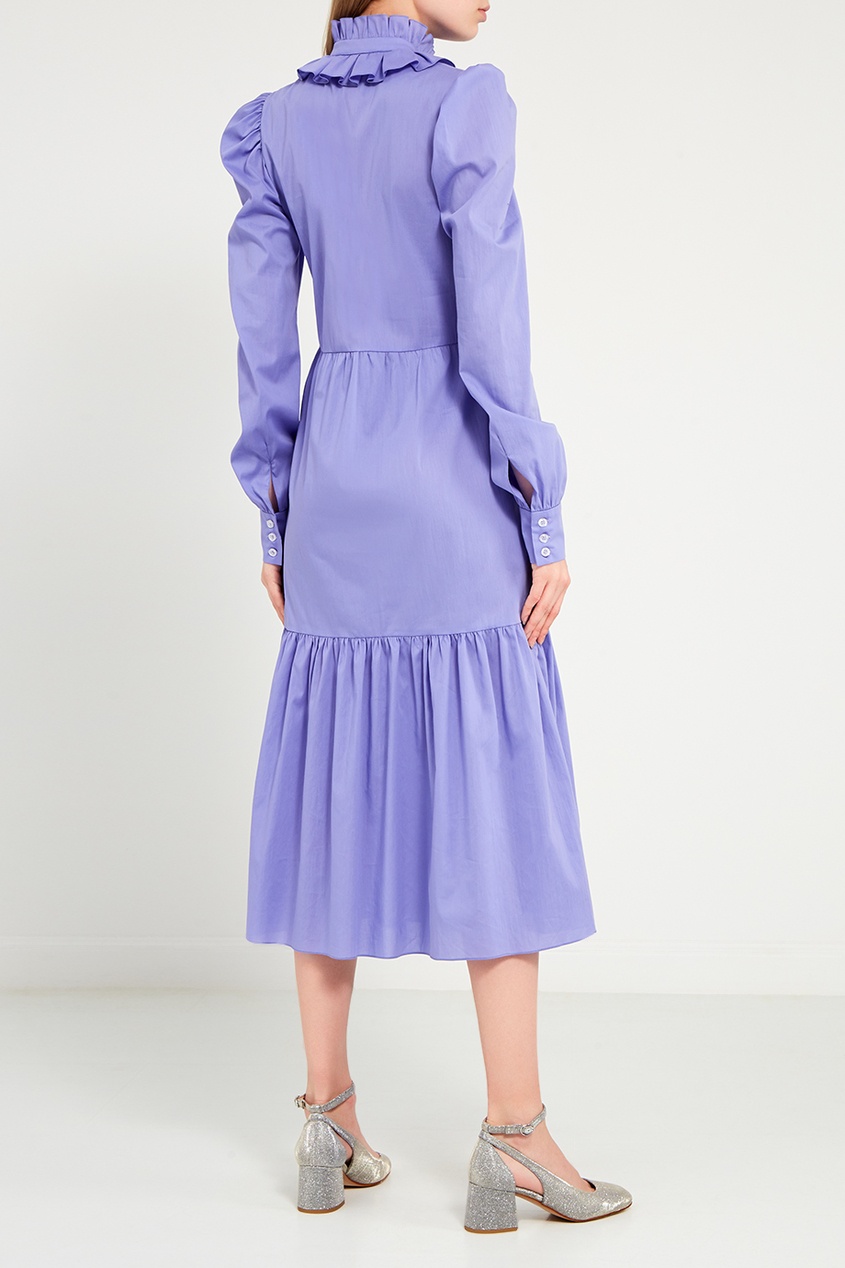 фото Фиолетовое платье с оборками ли-лу