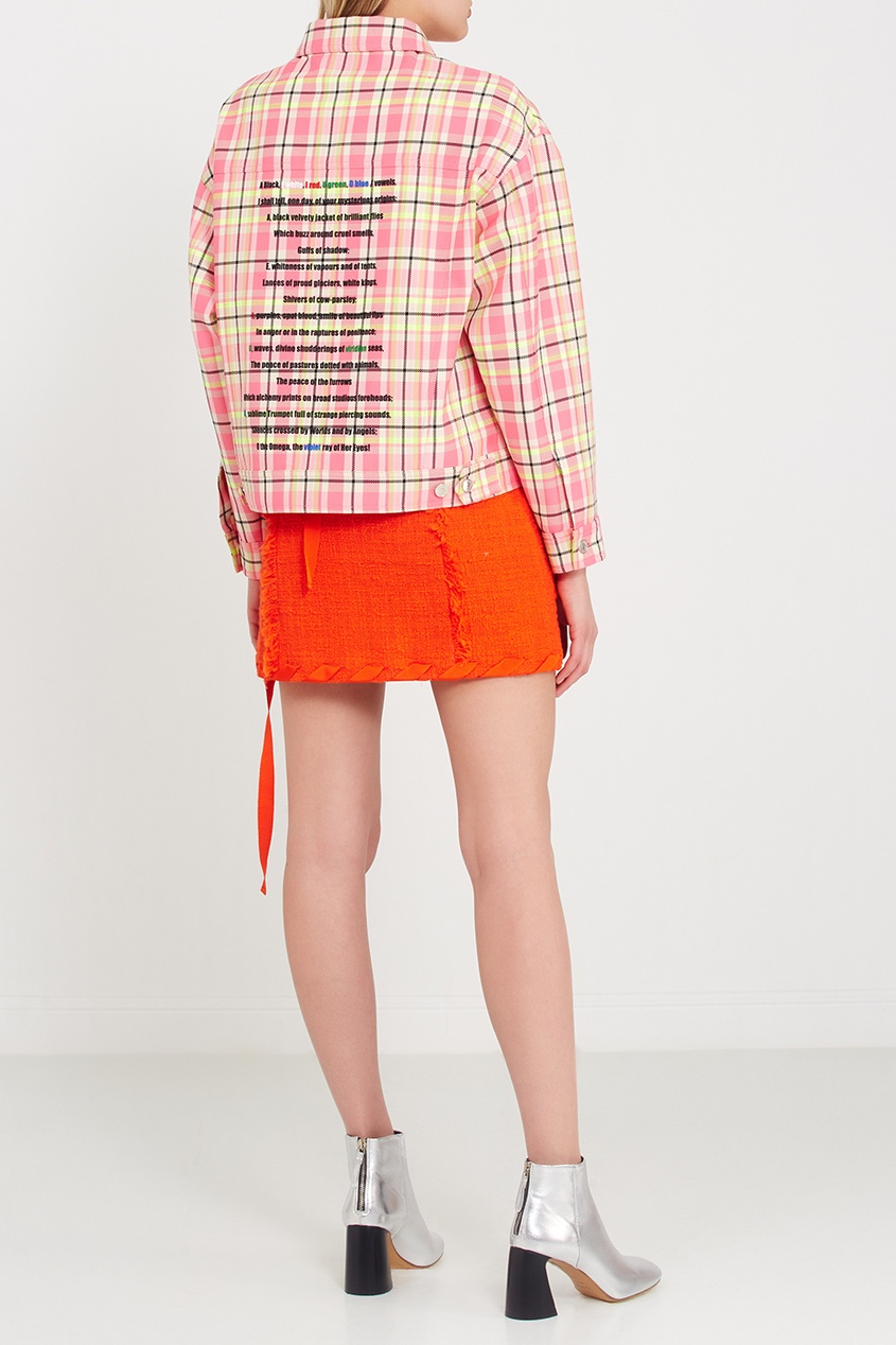 

Хлопковая куртка в клетку, Розовый