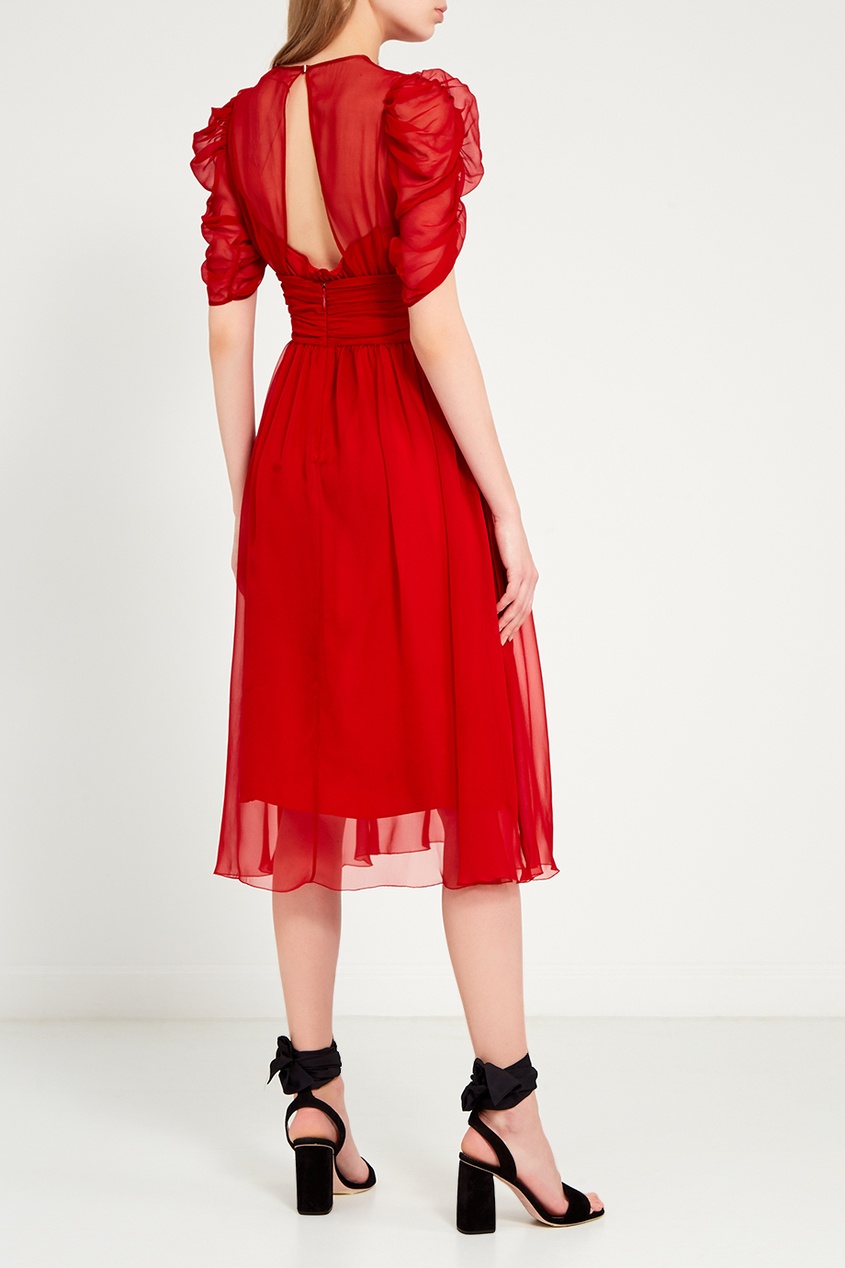 фото Красное шелковое платье no.21